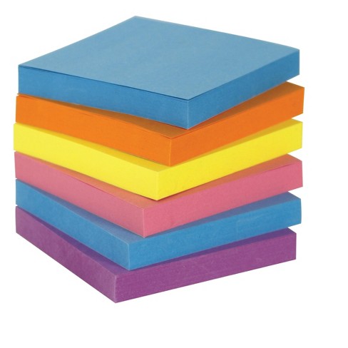 Highland Self-stick Notes, 3 X 3 Inches, Pastel Colors, Pad Of 100 Sheets,  Pack Of 12 : Target