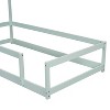 DOMETOUR Twin Size Wood bed with House-shaped Headboard Floor bed with Fences,Light Green - 2 of 4