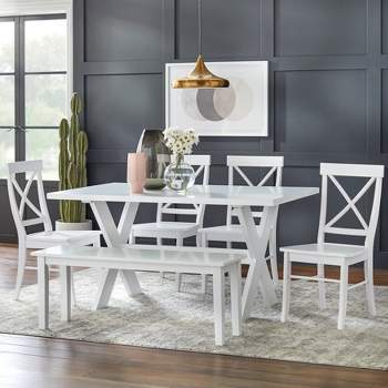 6pc Sumner Dining Set with Bench White - Buylateral