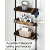 Bathroom Organizer Over Toilet Storage 4 - Tier Adjustable Wood Shelves Small Room Space Saver Narrow Cabinet Rustic Brown - 4 of 4
