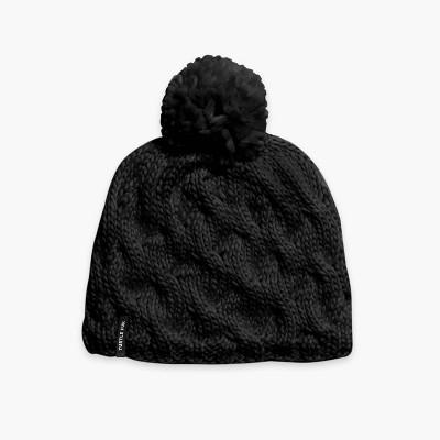 Turtle Fur Women's Wave On Wave Merino Wool Plush Fleece Lined Pom Beanie