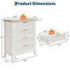 Dresser for Bedroom Rattan Chest of Dressers Tall Dresser for Closet with Drawers Boho Night Stand Large - 2 of 4