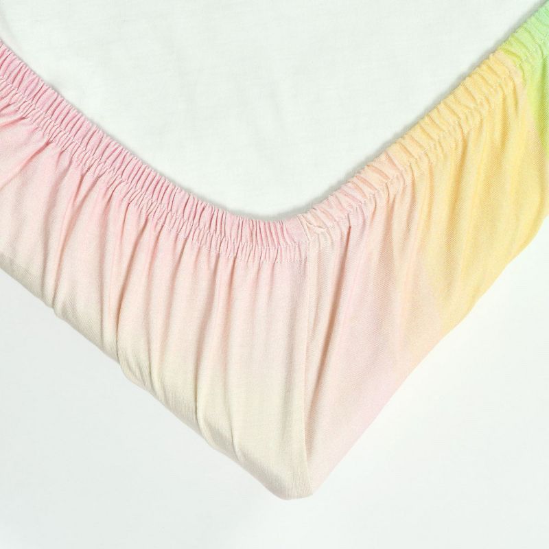Ombre Organic Cotton Fitted Crib Sheet Multi Single 28x52x9, 3 of 4