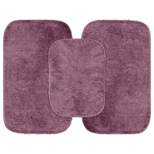 3pc Traditional Nylon Washable Bathroom Rug Set Purple - Garland Rug