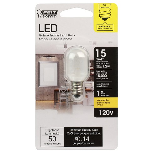 Feit Led T6 E12 (candelabra) Led Bulb Warm White 15 Watt Equivalence 1 Pk :  Target