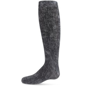 Memoi Distressed Wash Denim-Look Girls Knee High Socks - 1 of 3