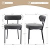 Mid-Century Dining Chairs Set of 2, Boucle Dining Room Chairs, Round Upholstered Chairs with Adjustable Legs - 2 of 4