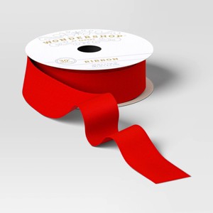 30' Christmas Fabric Ribbon Red Velvet - Wondershop™ - 1 of 3