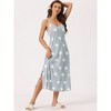 cheibear Women's Sleeveless Racer Back Full Slip Camisole Midi Nightgowns - 2 of 4