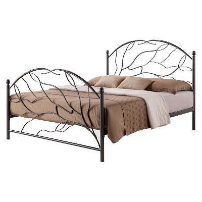 Queen Zinnia Tree Style Metal Platform Bed Antique Bronze