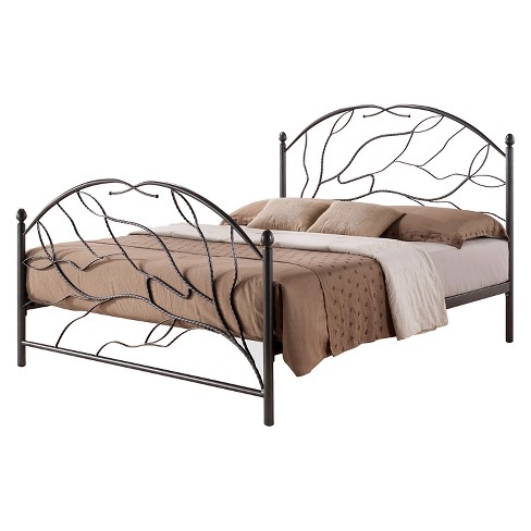 Queen Zinnia Tree Style Metal Platform Bed Antique Bronze Baxton