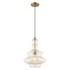 Livex Lighting Art Glass 1 - Light Pendant in  Antique Brass - 3 of 4