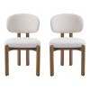 Set of 2 Modern Upholstered Dining Chairs with Solid Wood Legs, Armless Kitchen Chairs for Dining Room-Panipeachy - 2 of 4