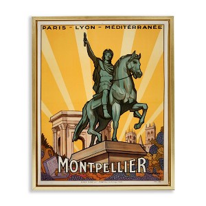 Stupell Industries Montpellier Vintage Advertisement Black Framed Floater Canvas Wall Art - 1 of 4