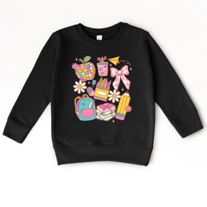 School Supplies Coquette - Kids Toddler Sweatshirt and Kids Youth Sweatshirt - 1 of 4