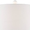 360 Lighting Jane Modern Table Lamps 25" High Set of 2 White Ceramic Fabric Drum Shade for Bedroom Living Room House Bedside Nightstand Office Family - 3 of 4