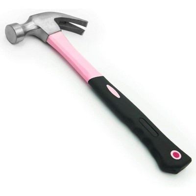 Pink Power 16oz Small Pink Hammer - All Purpose Mini Claw Hammer for Womens DIY and Craft with Slip Resistant Handle for Girls Ladies Tools