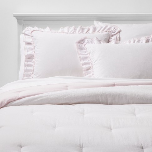 Twin Ruffle Edge Comforter Sham Set Pink Simply Shabby Chic