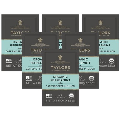 Taylors Of Harrogate Organic Peppermint Caffeine-Free Infusion Tea  - Case of 6/50 ct