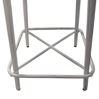 Ilona 24" Whitewash Mango Wood and Iron Counter Stools Set