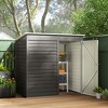 Outsunny 6' x 4' Garden Storage Shed, Outdoor Metal Tool Shed with Lockable Door and Gloves for Backyard Garden Patio Lawn, Dark Gray - 2 of 4