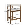 Christopher Knight Home Set of 2 Adrian Rubberwood Upholstered Open Back Counter Height Barstools Beige/Walnut - 3 of 4