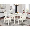 5-Piece Linen White Finish Solid Wood Top - Rectangular Dining Room Set  - Seats 4 - 2 of 4