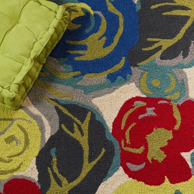 Ivory Elegance Floral Synthetic 2' x 6' Runner Rug