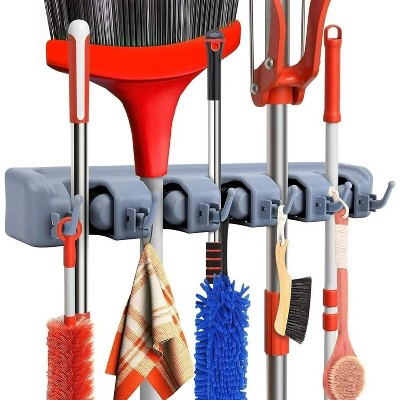 LunaLulinlk Wall-Mountable Easy Installation Mop and Broom Holder Wall Mount, Rubber, 13.7 oz