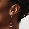 Black Bow Jewelry Polished Saddle Stirrup Chain Dangle Earrings in Sterling Silver - 3 of 4