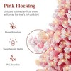 Best Choice Products Prelit Pink Artificial Christmas Tree, Snow Flocked Fir Holiday Decoration - 3 of 4