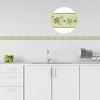 Unique Bargains Self Stick PVC Green Brown Peach Flower Decor Wall Paper Border - 4 of 4