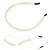 Unique Bargains Women's Elegant Faux Pearl Headband 4.84" Gold Tone White 1 Pc - 2 of 4