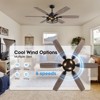 Siljoy 60 Inch Ceiling Fans with Lights and Remote, Farmhouse Ceiling Fan for Bedroom Living Room Patio, Black Caged Ceiling Fan for Indoor Outdoor - 2 of 4