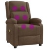 vidaXL Massage Chair Recliner with Vibration Massage - Brown Fabric, Adjustable Backrest/Footrest, USB-Powered, Remote Control - 3 of 4