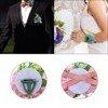Unique Bargains Silk Wedding Artificial Rose Boutonniere and Wrist Corsage Set - 3 of 4