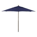 9' x 9' Round Wood Grain Steel Patio Umbrella Navy Blue - Astella