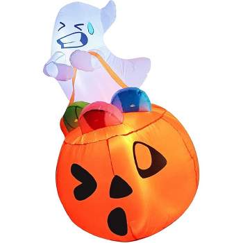Joiedomi 5 ft Cute Ghost Dumping Candy Bag Inflatable