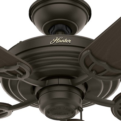 52" New Bronze Outdoor Ceiling Fan with Walnut Blades