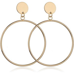 Infinity Circle Stud Earrings - Double Loop Hollow Design Symbolizing Eternal Flow and Good Fortune - 1 of 4