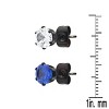 Steeltime Men's 2pc set black ip stainless steel white & blue simulated black diamonds stud earrings - 3 of 4