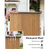 Outdoor Wooden Storage Cabinet Garden Shed Outside Wood Tool Organizer with Waterproof Roof Shelves Louvered Double Doors Removable 3-Tier Shelving - 2 of 4
