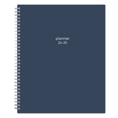 Blue Sky 2024-25 Weekly/Monthly Planner 11"x8.5" Wirebound Cover Solid Navy: Academic Calendar, Adult Stationery