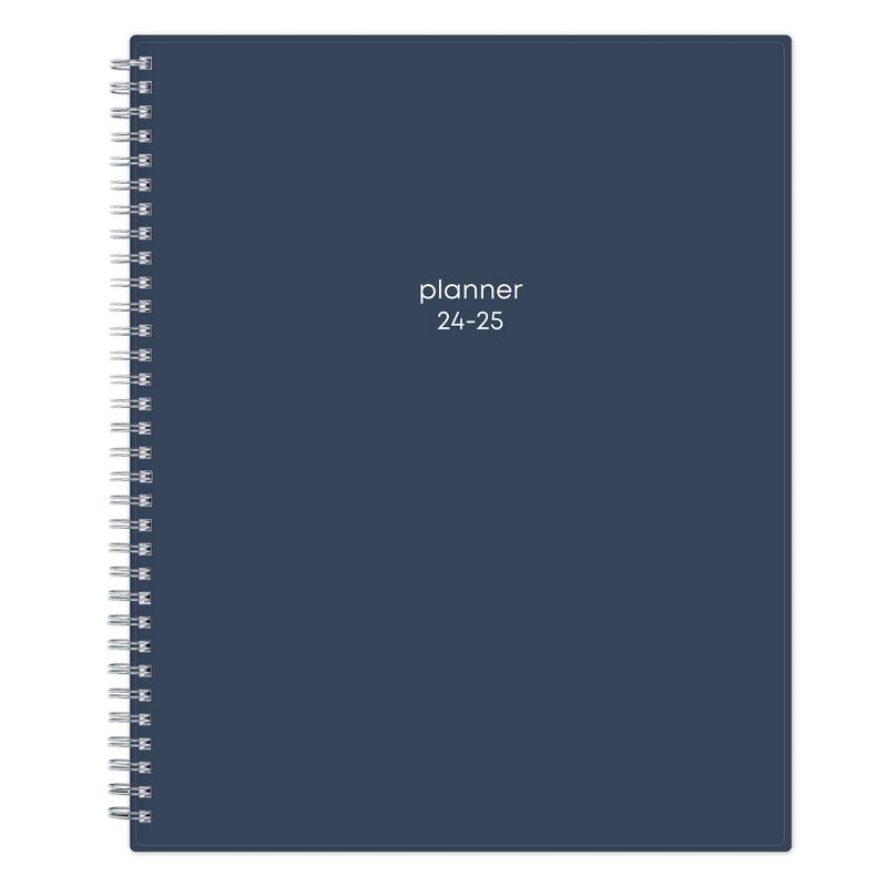 Blue Sky 2024-25 Weekly/Monthly Planner 11&#34;x8.5&#34; Wirebound Cover Solid Navy, 1 of 13