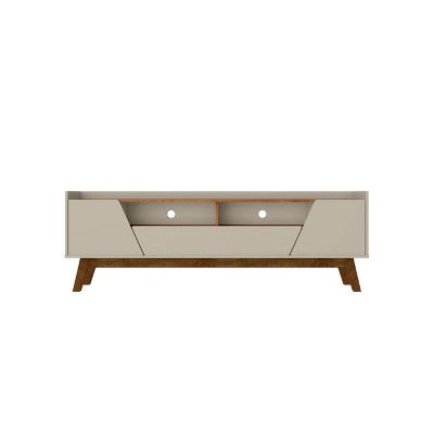 Manhattan Comfort Marcus Mid-Century Modern 4 Shelf TV Stand for TVs up to 70" Beige - Manhattan Comfort: Media Console with Storage