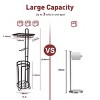 SEVOBAL 2pc Tissue Paper Roll Stand Shelf Bathroom Toilet Paper Storage Holder Floor Standing Toilet Paper Dispenser, Black, 15.8"*7.22"*7.22" - 3 of 4