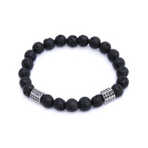 Plantlife Aromatherapy Bracelet - Silver Hematite Gem Stretch, Lava Rock & Natural Stone Jewelry for Essential Oil Diffusion - 1 of 1
