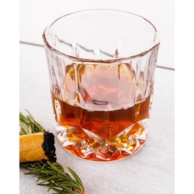 Crystal Cut 10oz Lead-Free Old Fashioned Whiskey Glasses Set