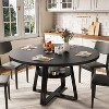 Round Dining Table for 4-6, 42" Farmhouse Kitchen Table with Storage, Circle Dinner Tables for Kitchen, Dining Room, Living Room - 3 of 4