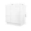 HOMLUX Easy-DIY Combo Bases - Bath Vanity Cabinet without Top in Shaker White - 3 of 4